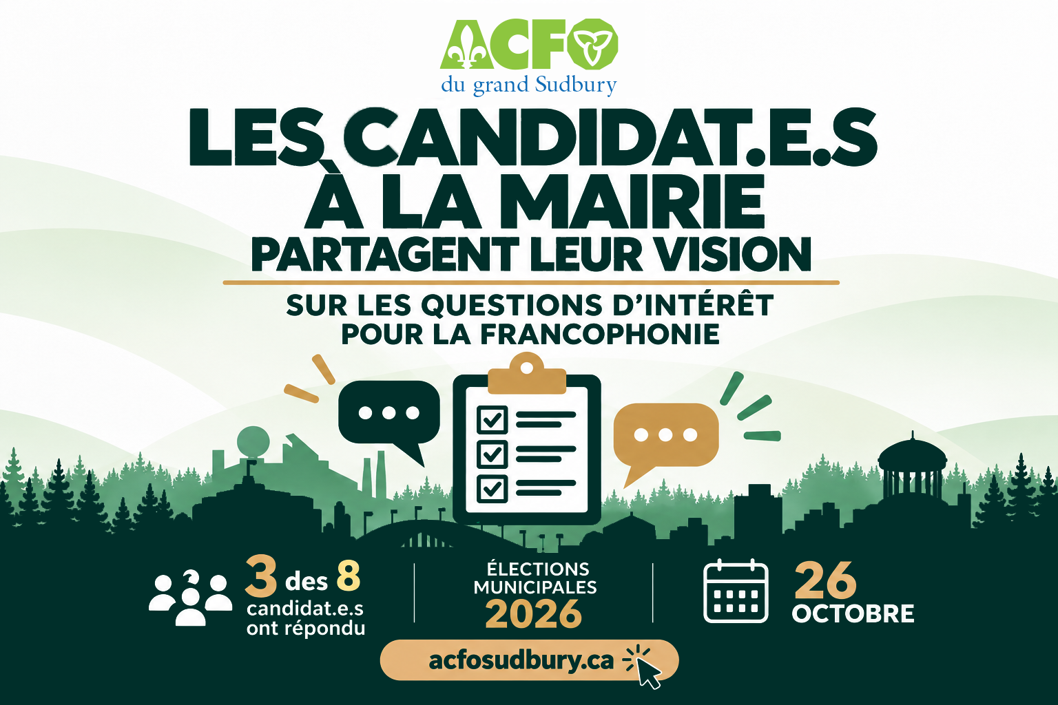 LES CANDIDAT.E.S À LA MAIRIE PARTAGENT LEUR VISION SUR LES QUESTIONS D’INTÉRÊT POUR LA FRANCOPHONIE